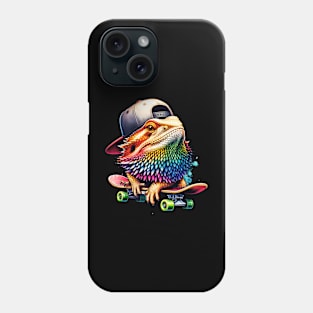 Bearded Dragon Skateboarder Phone Case