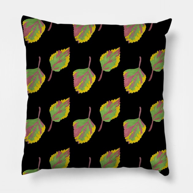 Coleus Mayana Plant Leaves Pattern Pillow by aybe7elf