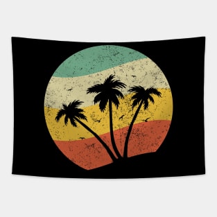 Palm Trees Summer Retro Vintage Sunshine Summer Vacation Beach Tapestry