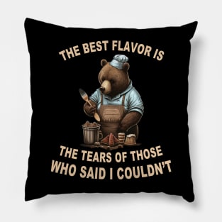 Funny Sarcastic Bear Sayings Chef Bear Cooking Pillow