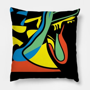 Modern Art Trumpet Musician Pillow