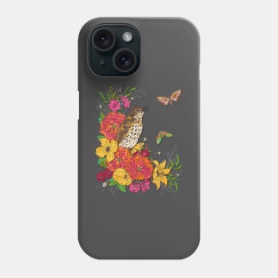 Floral Song Thrush Phone Case