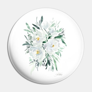 White Floral Pin