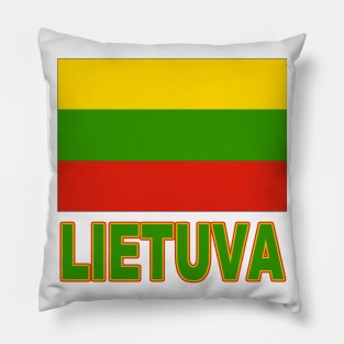 The Pride of Lithuania - Lithuanian National Flag Design (Lithuanian Text) Pillow