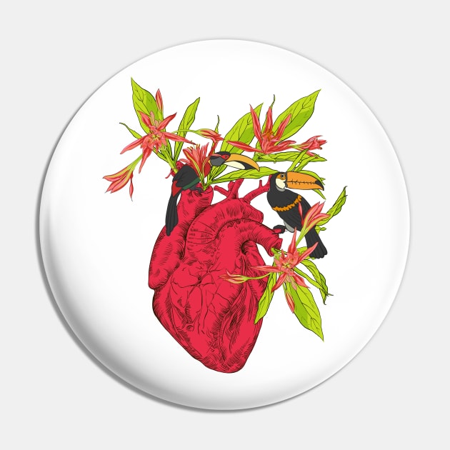 heart with flowers, leaves and birds Pin by Olga Berlet