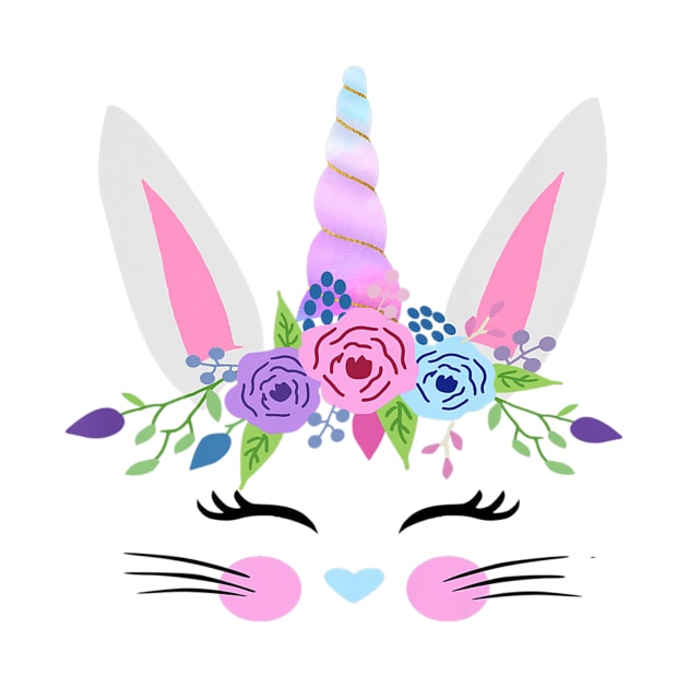 Bunny Unicorn Funny Easter Day by Tisine