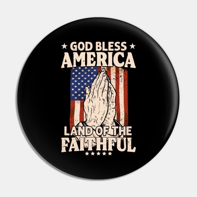 God Bless America Jesus American Flag Patriot Christian Pin by Toeffishirts