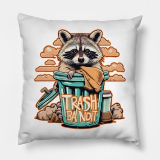 Raccoon trash bandit Pillow