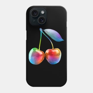 Shiny Neon Rainbow Cherries Phone Case