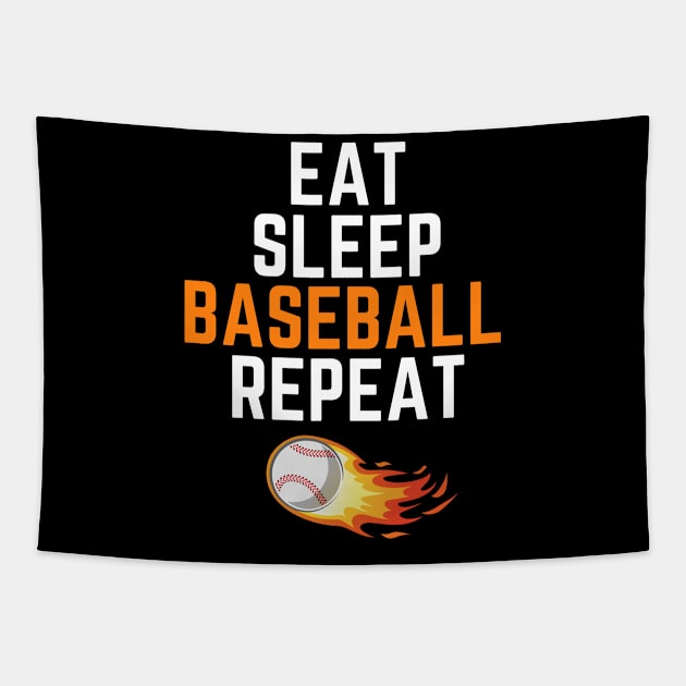 eat sleep baseball repeat Tapestry by OnlyHumor