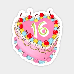 16th Birthday cake Magnet