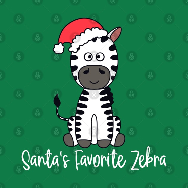 Santa's Favorite Zebra Wearing A Santa Hat by Jesabee Designs