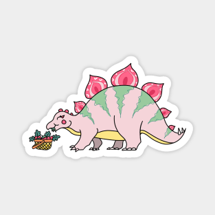 Strawberry Loving Stegosaurus Magnet