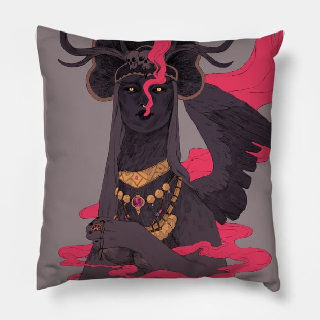 Smoking Sphinx Pillow by polterink