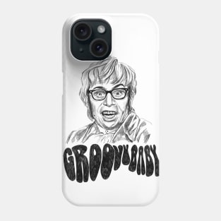 Austin Powers Sketching portrait - groovy baby Phone Case