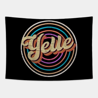 vintage circle line color Yelle Tapestry