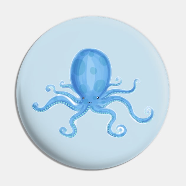 Blue Octopus Pin by saradaboru