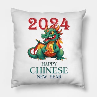 2024 Year of the Playful Dragon: Happy Chinese New Year Pillow