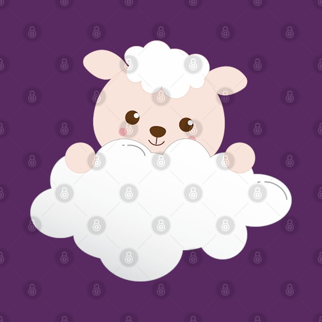 Cute Lamb on a Cloud by Zennic Designs