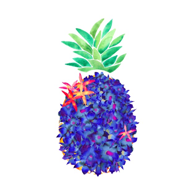 Floral Cobalt Pineapple by AmayaBrydon