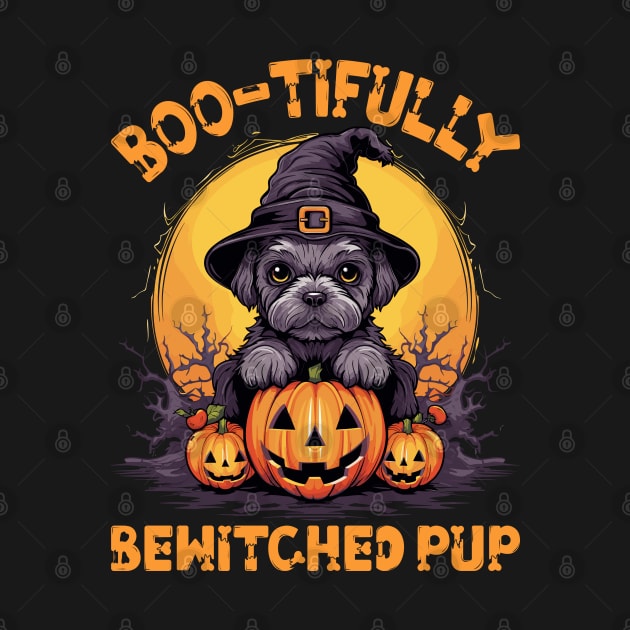 Boo-tifully Bewitched Puppy Dog Halloween by Rosemat