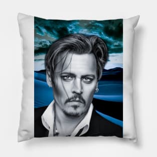 Johnny Portrait Digital Artwork wall art support Pillow