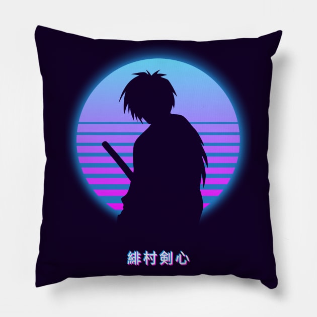 Rurouni Kenshin - Retro 80s Pillow by The Artz