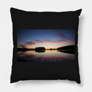 Beautiful clouds and lake landscape after sunset Pillow