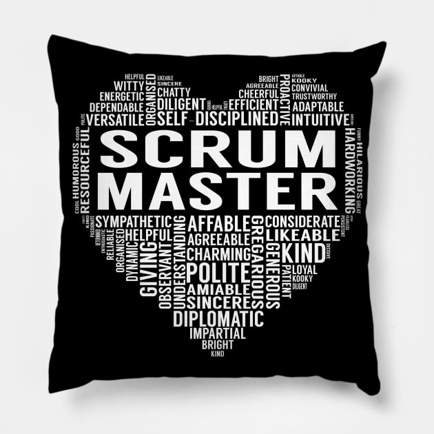 Scrum Master Heart Pillow by LotusTee