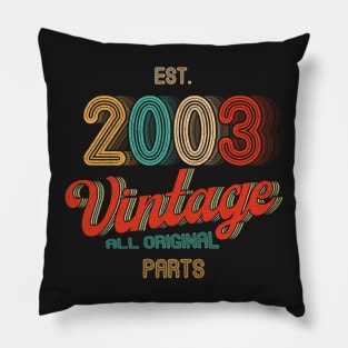 18th Birthday Gift Classic Vintage 2003 Pillow