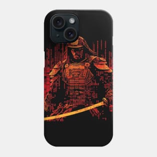 Digital Samurai Ronin Tokyo Binary Code Phone Case