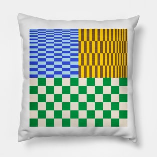 Retro Checkerboard Collage 02 Pillow