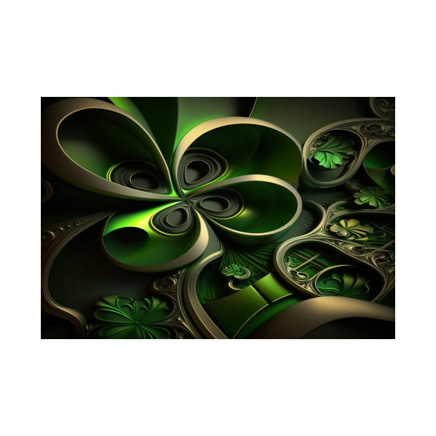 St Patricks Day Artwork - Green abstract artwork by Unwind-Art-Work