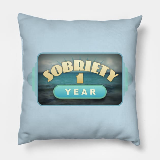 Sober 1 Year Pillow by Dale Preston Design