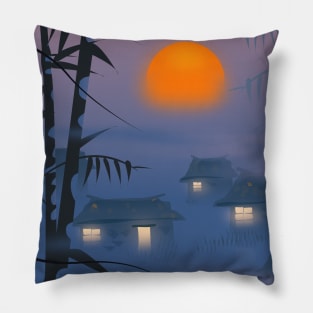 Asian Landscape Pillow