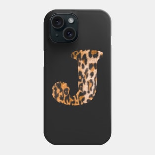Letter J leopard print Phone Case