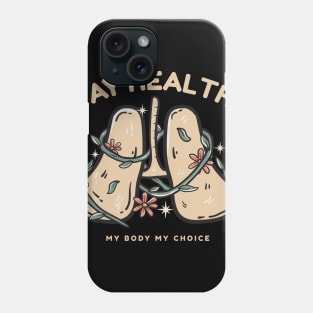 Lungs illustration and floral Phone Case