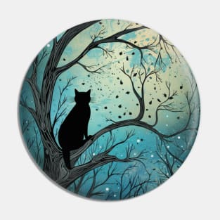 Black Cat Full Moon Magic Pin