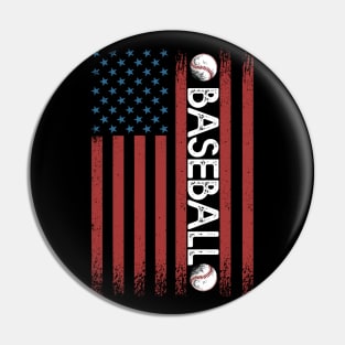 Baseball American Flag Gift Baseball Usa Gift Pin