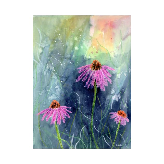 Coneflower Mixed Media Art by Sandraartist