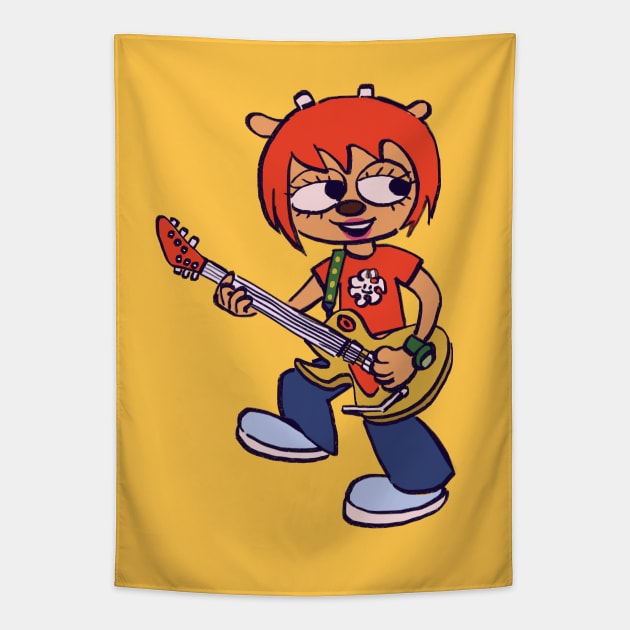 I draw lammy the jammer with her guitar / um jammer lammy Tapestry by mudwizard