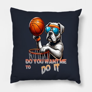 funny dog basketball Slam Dunked sport boys men kids Pillow