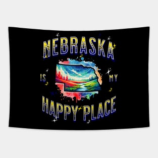 Nebraska is my Happy Place Tapestry