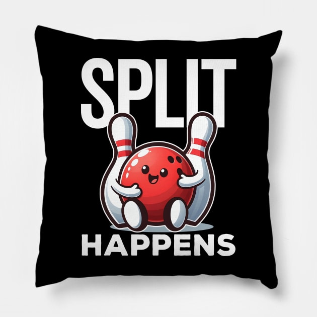 Split Happens Funny Bowling Saying Pillow by DetourShirts