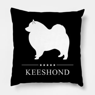 Keeshond Dog White Silhouette Pillow