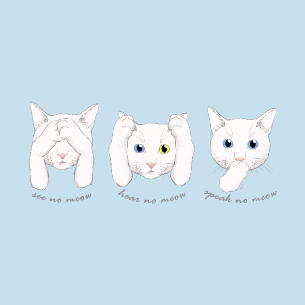 No Evil Cat - White Cats by meownarchy