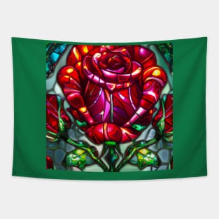 Stained Glass Rose Tapestry