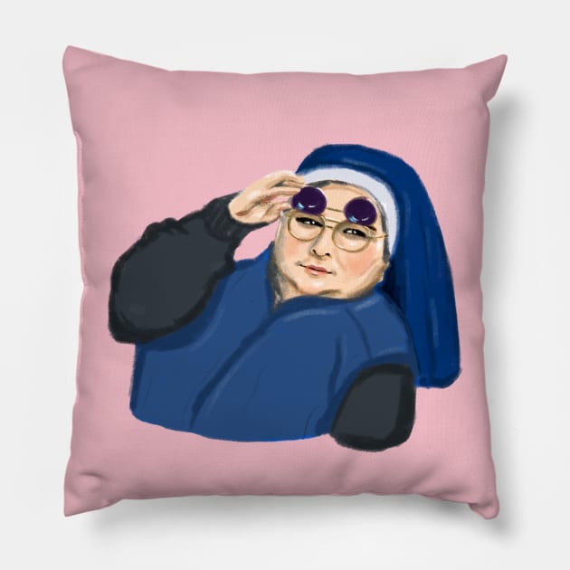 Sister Michael sunglasses side eye | no text version Pillow by alfrescotree