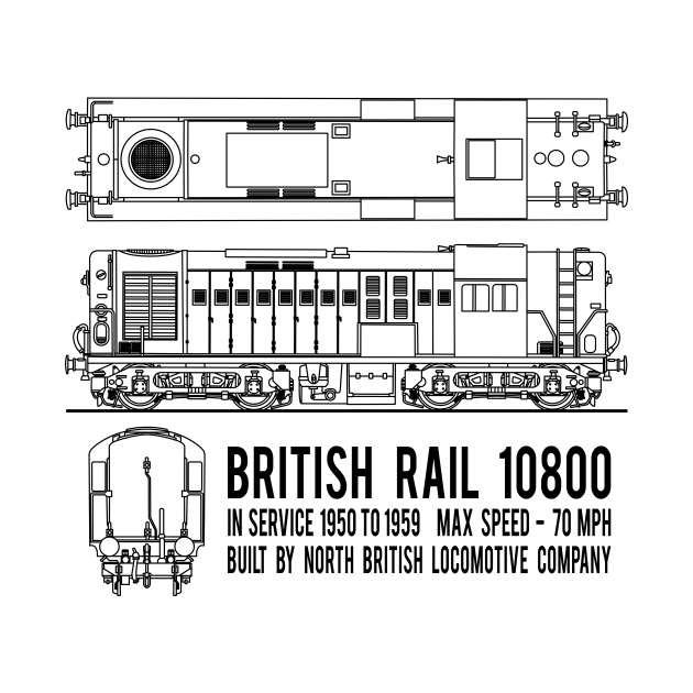 British Rail 10800 Locomotive Train Blueprint Diagrams Gift - British