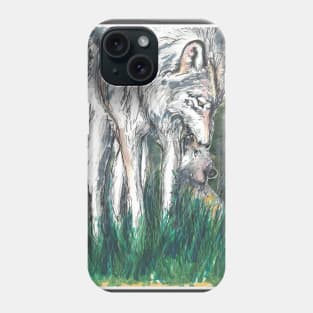 a wolf and a cub Phone Case